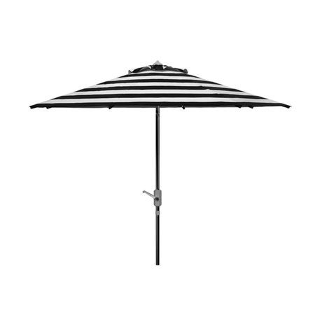SAFAVIEH 9 ft. Iris Fashion Line Umbrella, Black & White PAT8004E